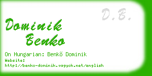 dominik benko business card