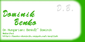 dominik benko business card